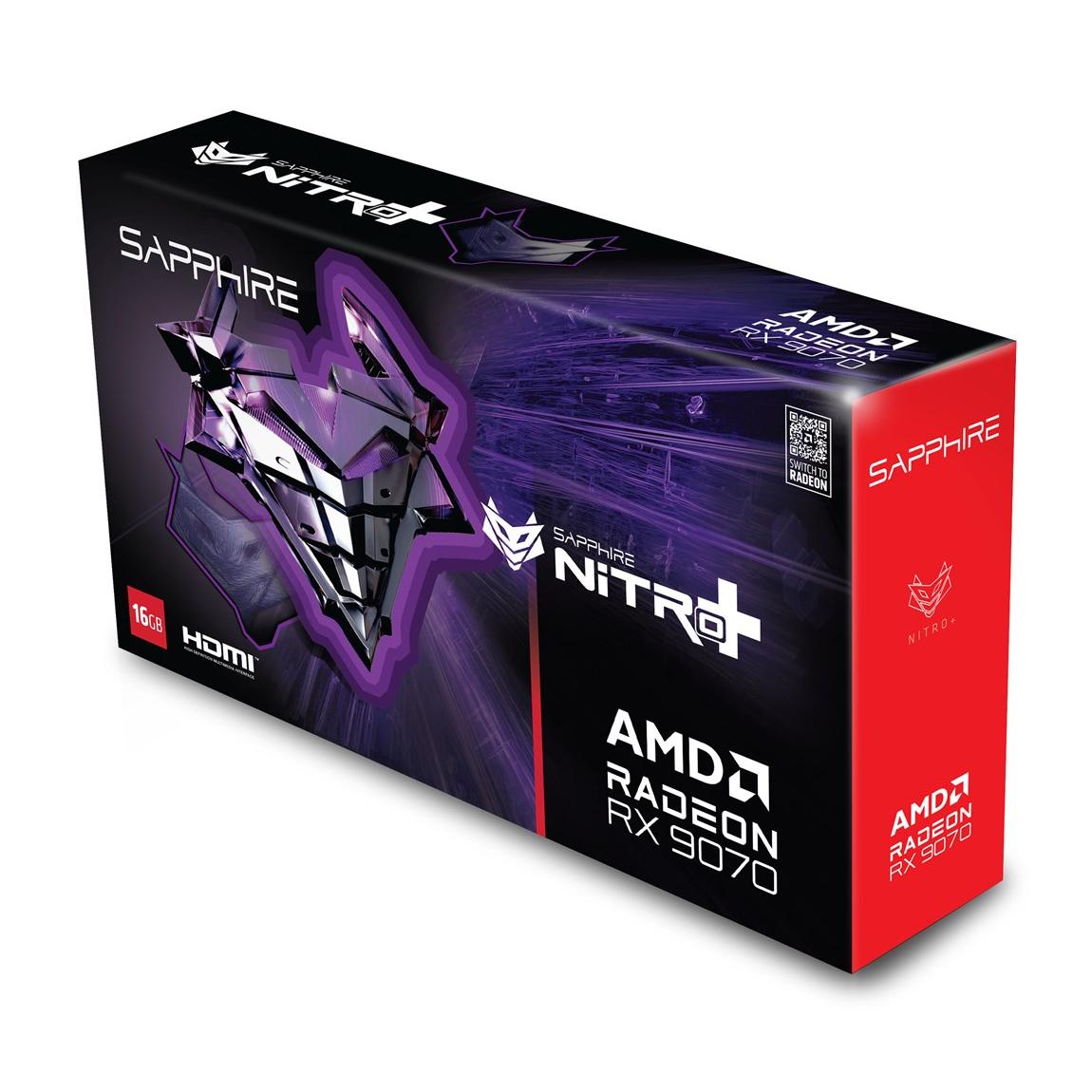 Tarjeta gráfica SAPPHIRE NITRO RX 9070 GAMING OC de 16 GB