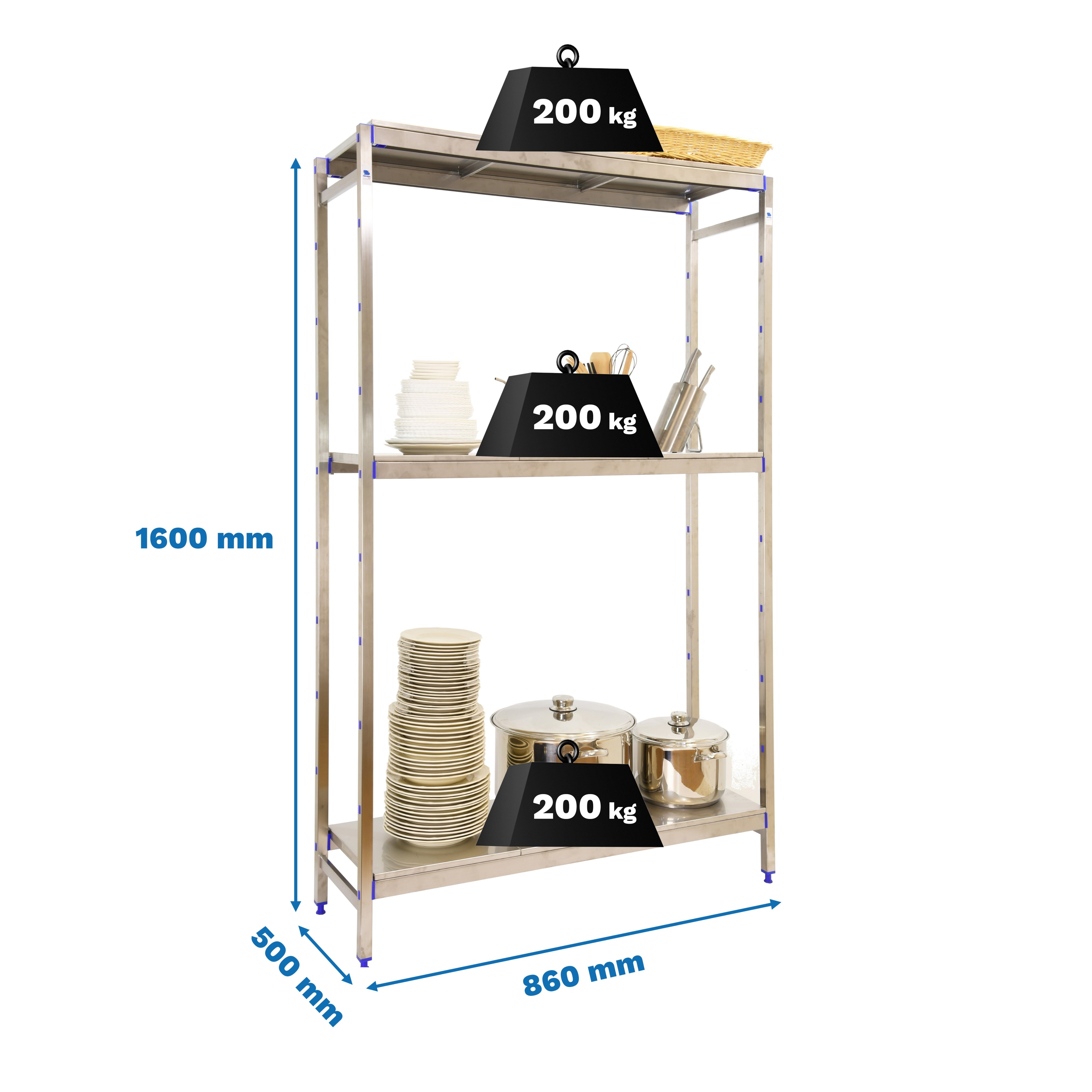 Estantería SIMONRACK Simoninox initial 3ss/1600x860x500