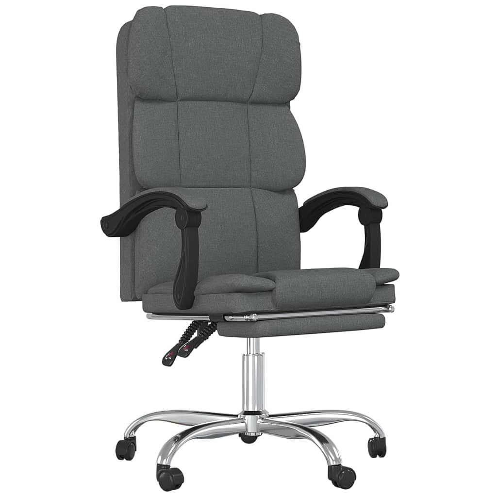 vidaXL Silla de oficina reclinable de tela