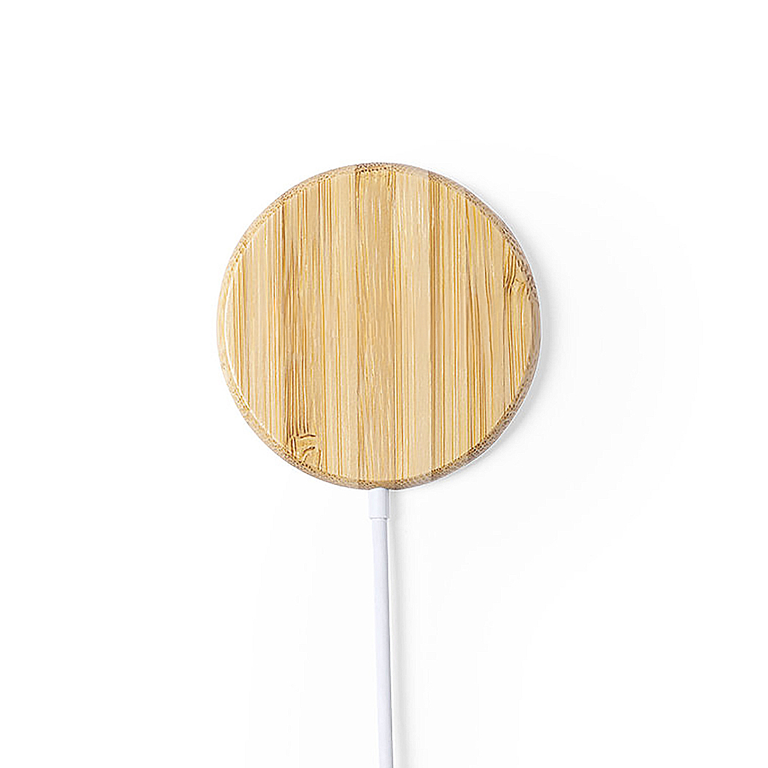 DAM Cargador Inalámbrico 10W. Magnético nature bambú carga rápida 6,9x0,9x6,9 Cm. Color: Madera