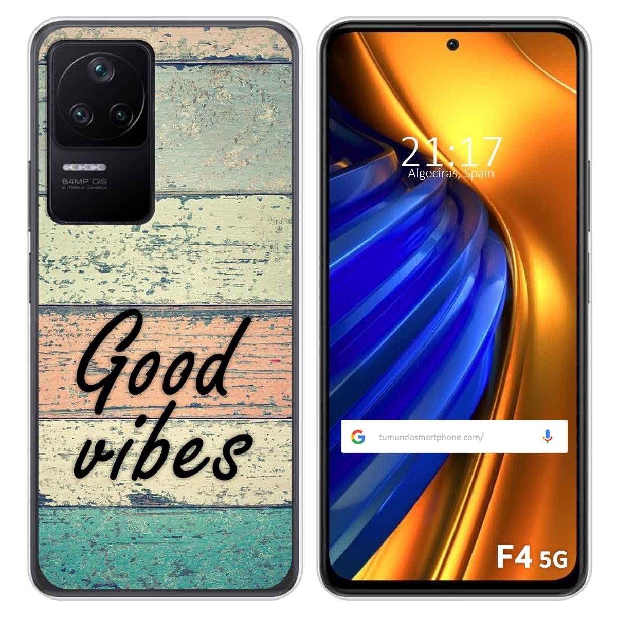 Funda Silicona para Xiaomi Poco F4 5G diseño Madera 01 Dibujos