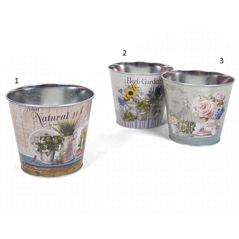 Gerimport Fiore Mediano - Macetero de Metal 18 X 18 X 16 Cm - Aleatorio - Macetas y Jardines