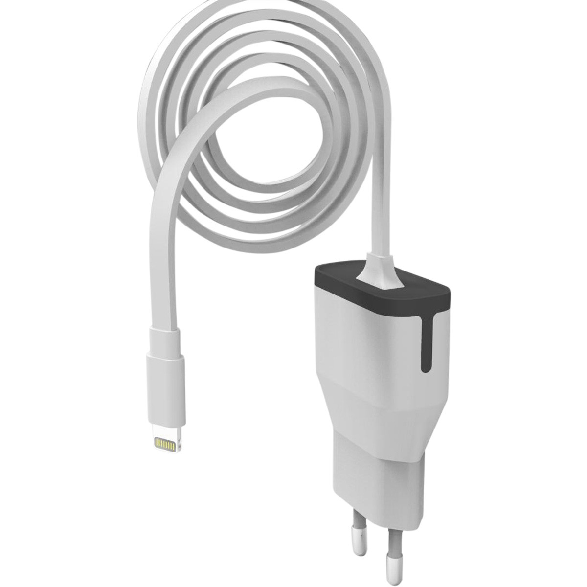 Muvit cargador de pared apple lightning mfi 2.4a cable 1m blanco