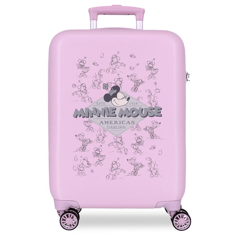 Maleta de cabina Disney Mickey happiness lila 55x40x20cm