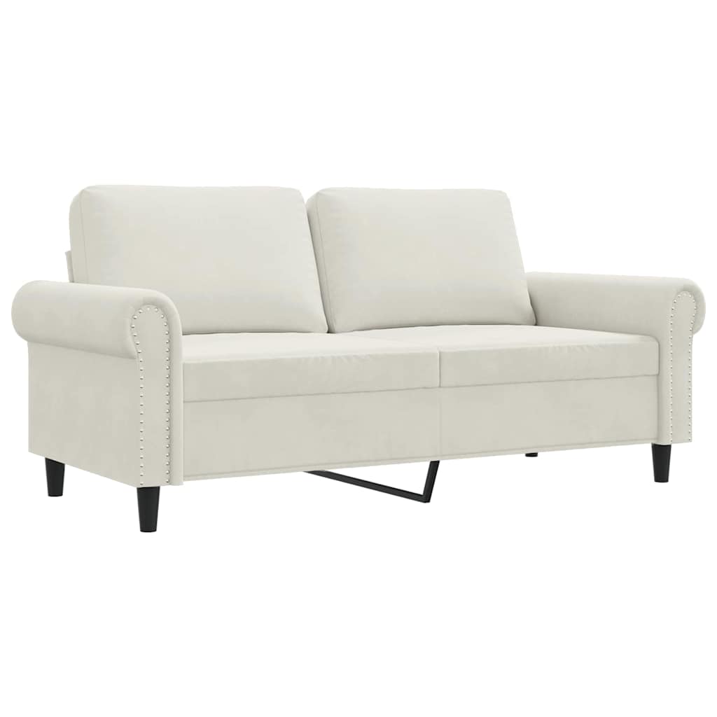 vidaXL Sofá de 2 plazas terciopelo color crema 140 cm