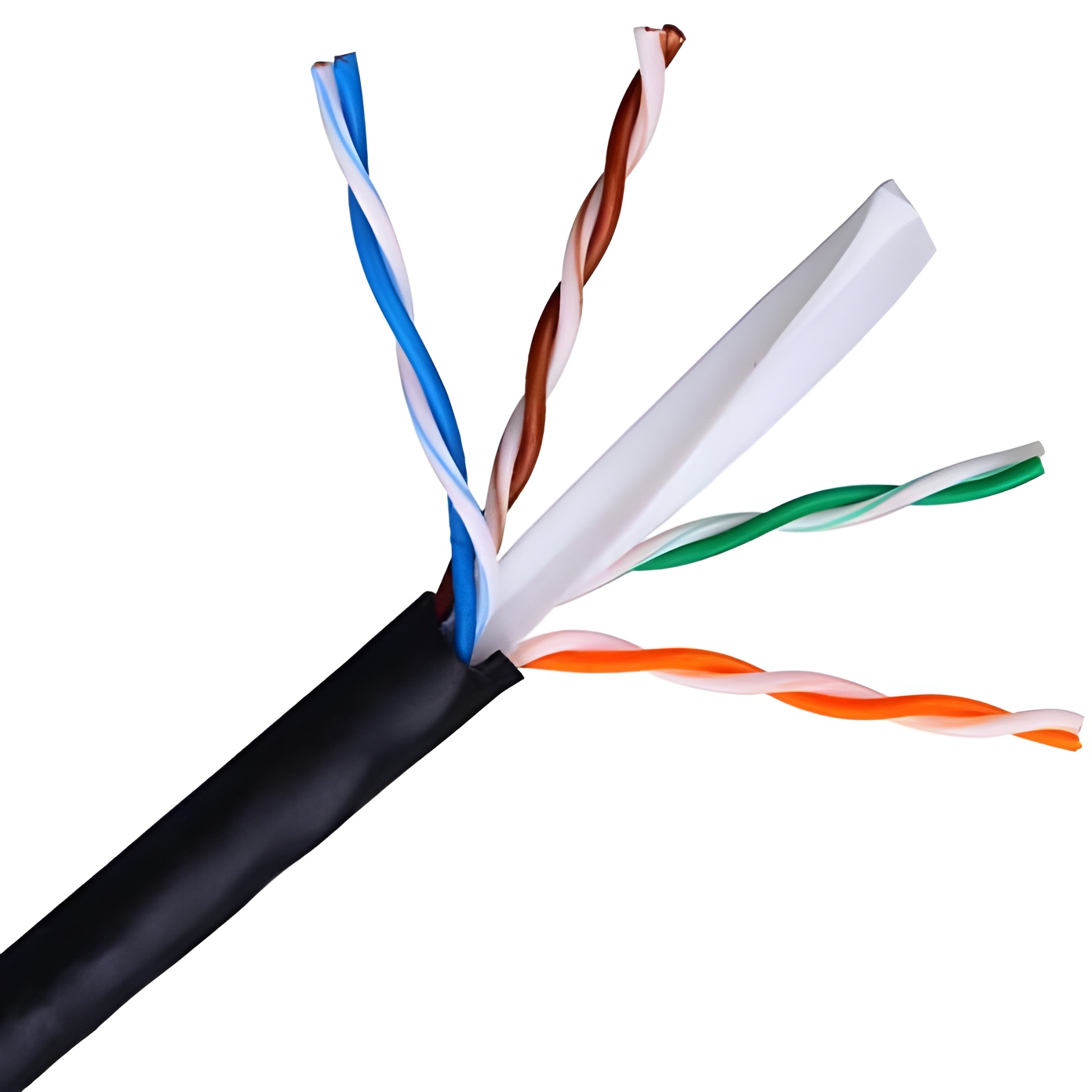 Aisens - cable de red exterior impermeable rj45 cat.6 utp rígido awg24, negro, 305m