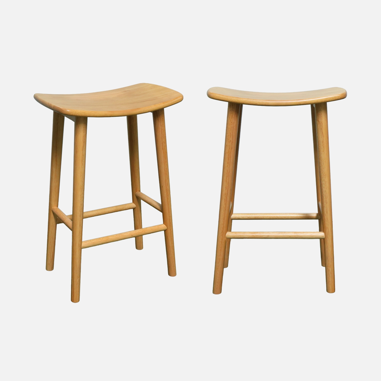 sweeek - Taburete de bar vintage de madera de caucho, set de 2 , Louna , 46x31x66