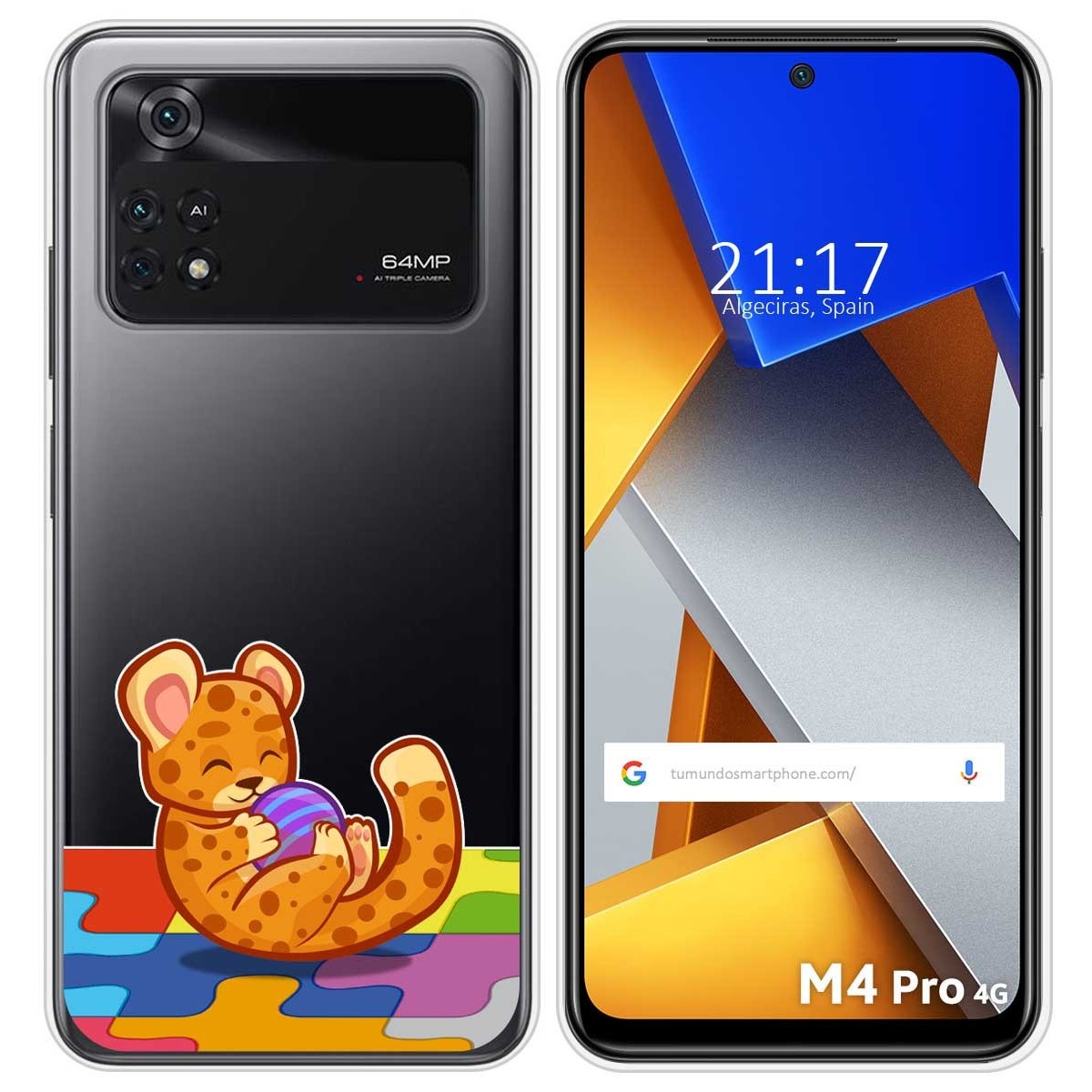 Funda Silicona Transparente para Xiaomi POCO M4 Pro 4G diseño Leopardo Dibujos