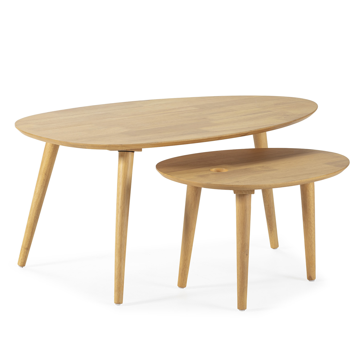 VS Venta-Stock Juego 2 mesas centro Eclipse, madera maciza