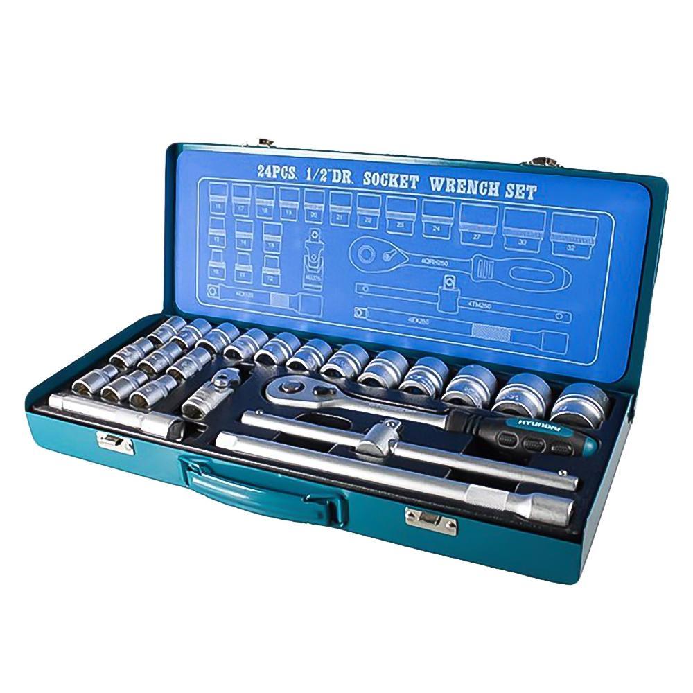 Kit herramientas 24 pz caja metalica kit