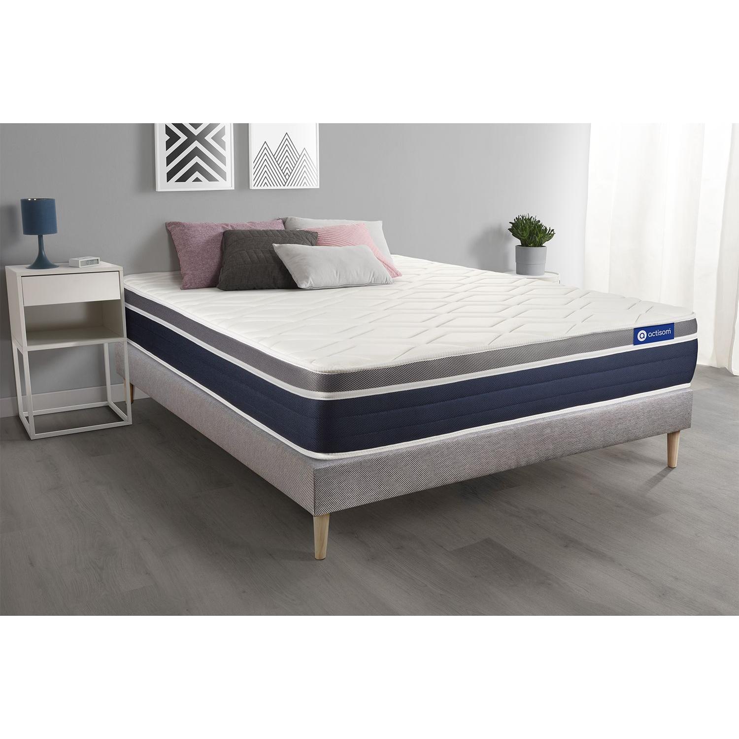 Pack colchón Actimemo confort 120x190cm + Somier, espuma viscoelástica, 7 zonas de confort
