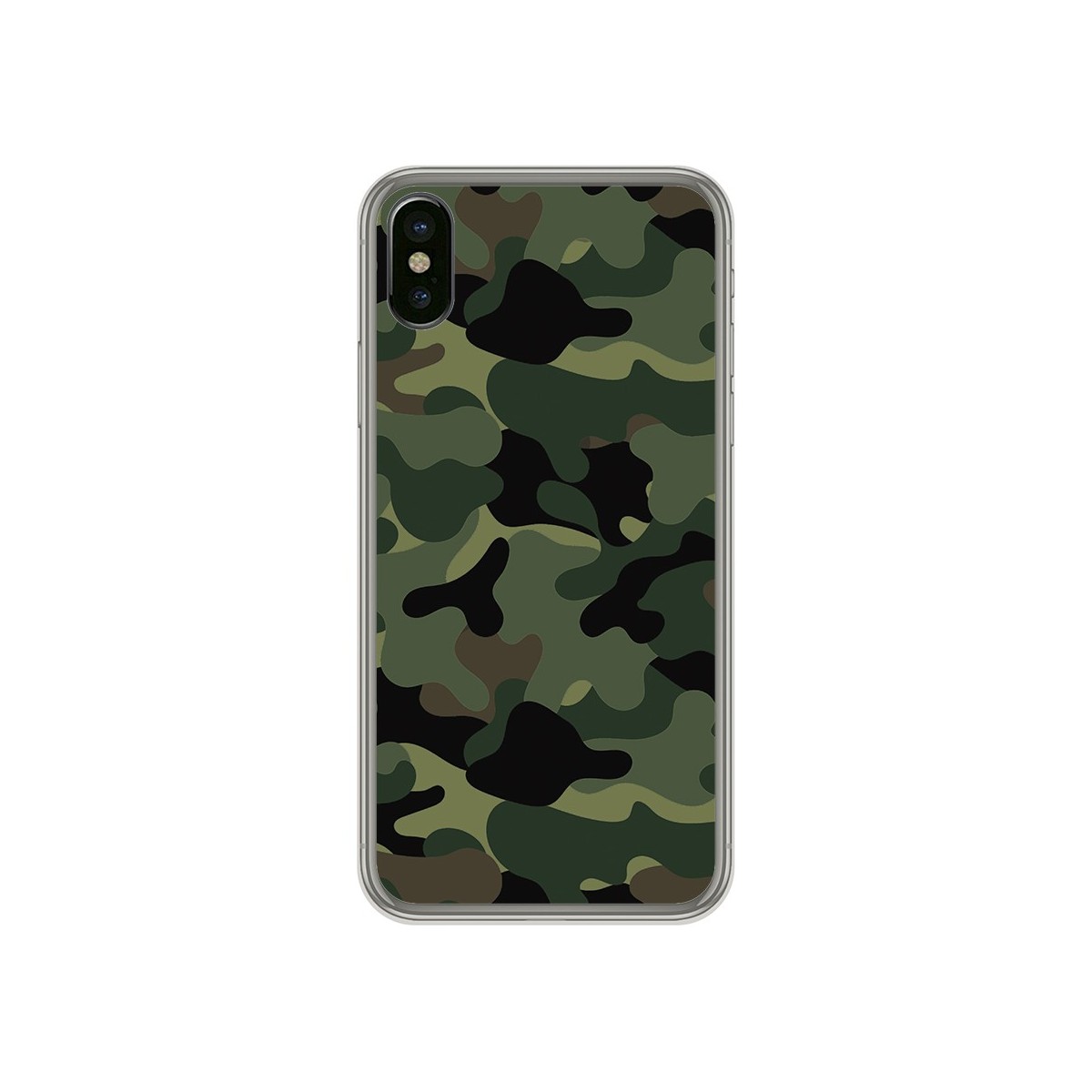 Tumundosmartphone Funda Gel Tpu para Iphone X / XS Diseño Camuflaje Dibujos