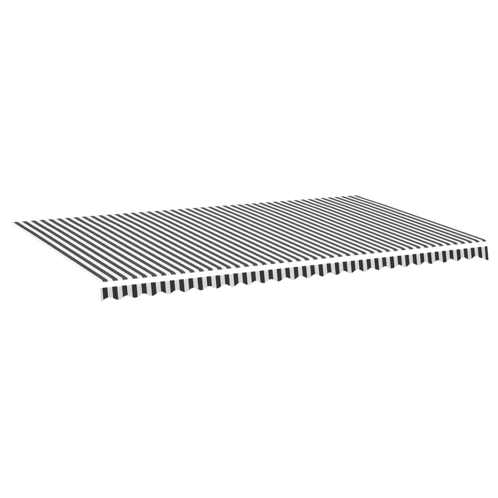 Vidaxl Tela de Repuesto para Toldo 6x3,5 M Color Azul y Blanco Protección Rayos UV Terraza Patio Exterior Jardín