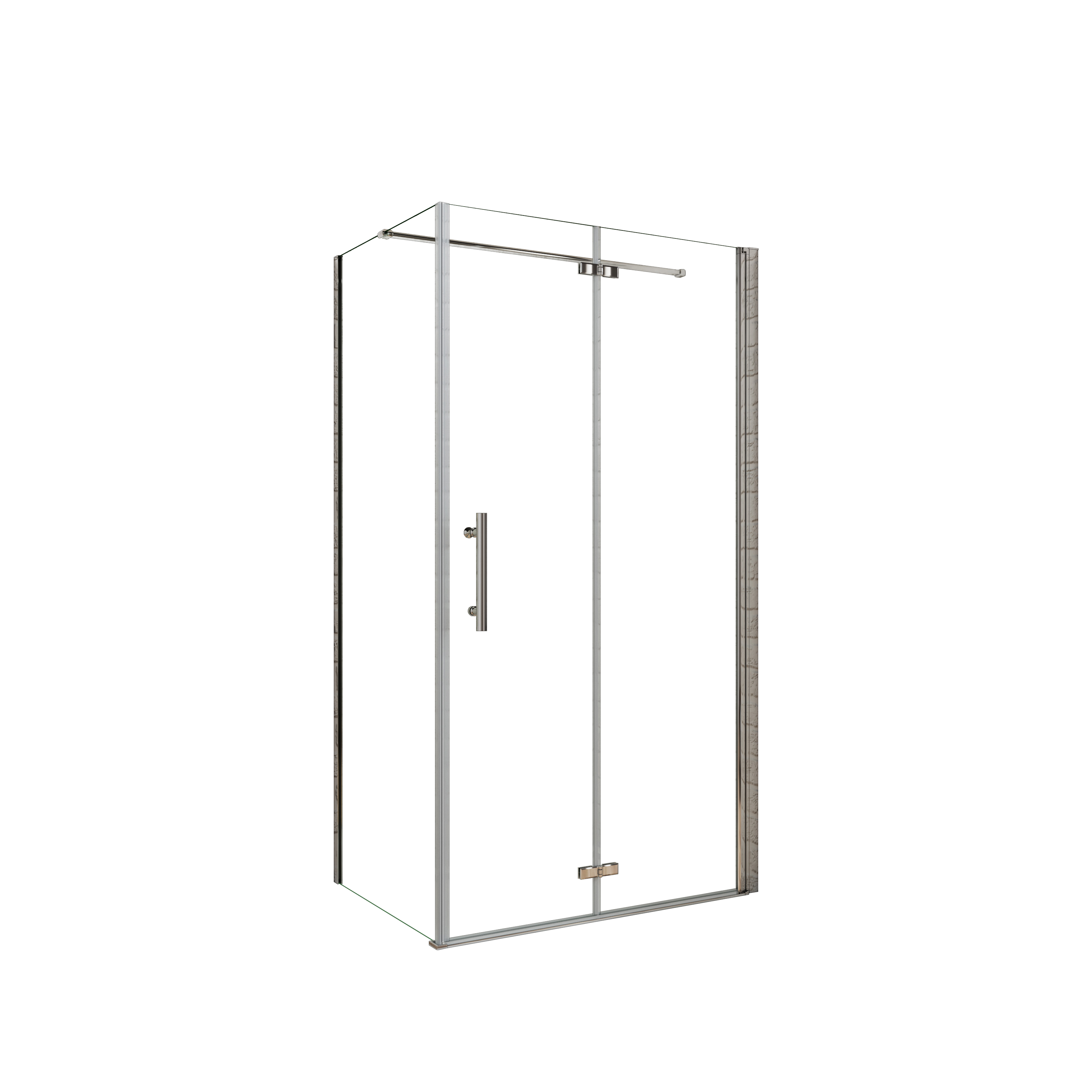 AICA Mampara de Ducha Frontal Plegable y Panel lateral una Barra 140cm Perfil Cromado Vidrio Antical 6mm (680-700)x(680-700)x1950mm