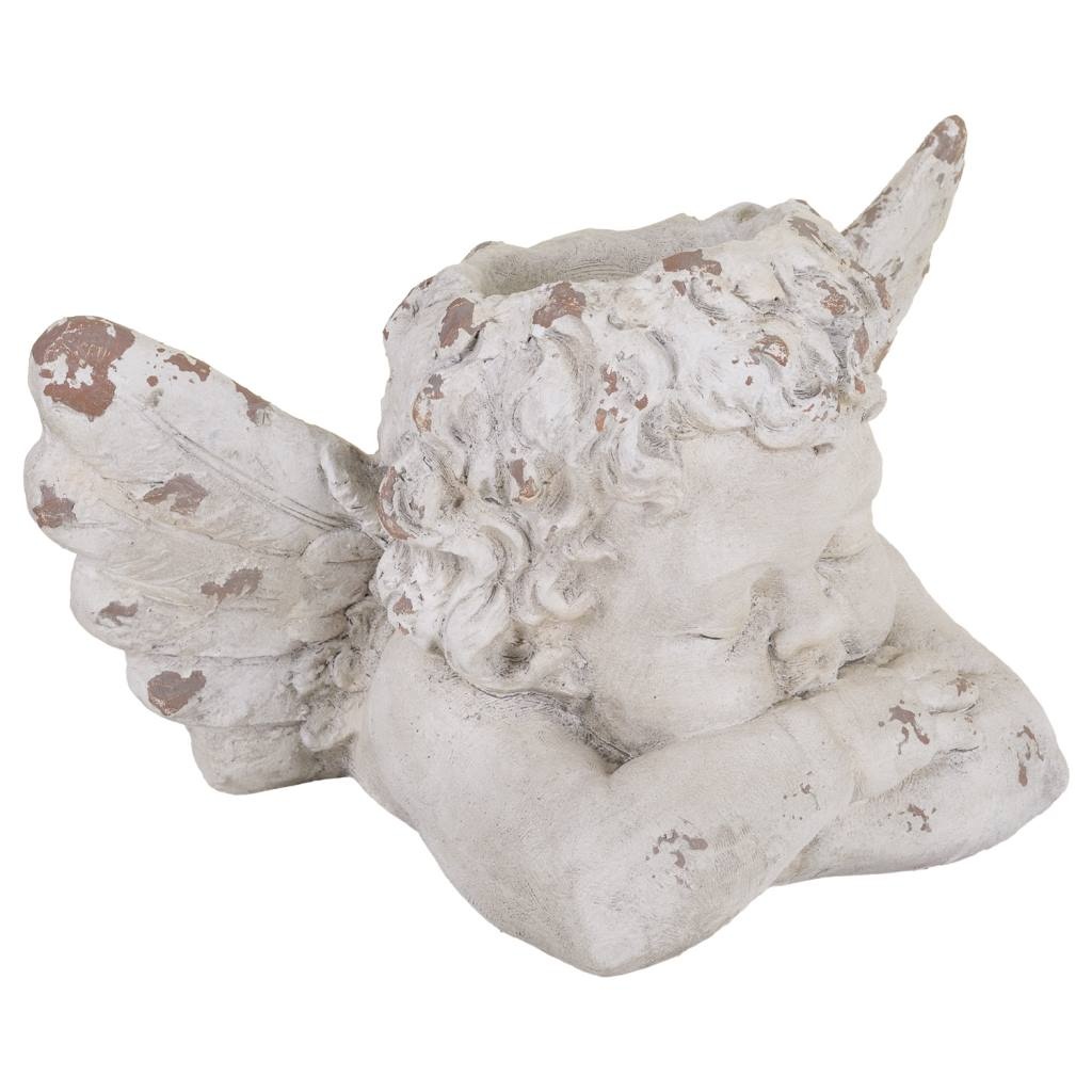 Wonderlust Deco - Macetero angel magnesio blanco, 59x36x36h cm Blanco 59x36x36h cm