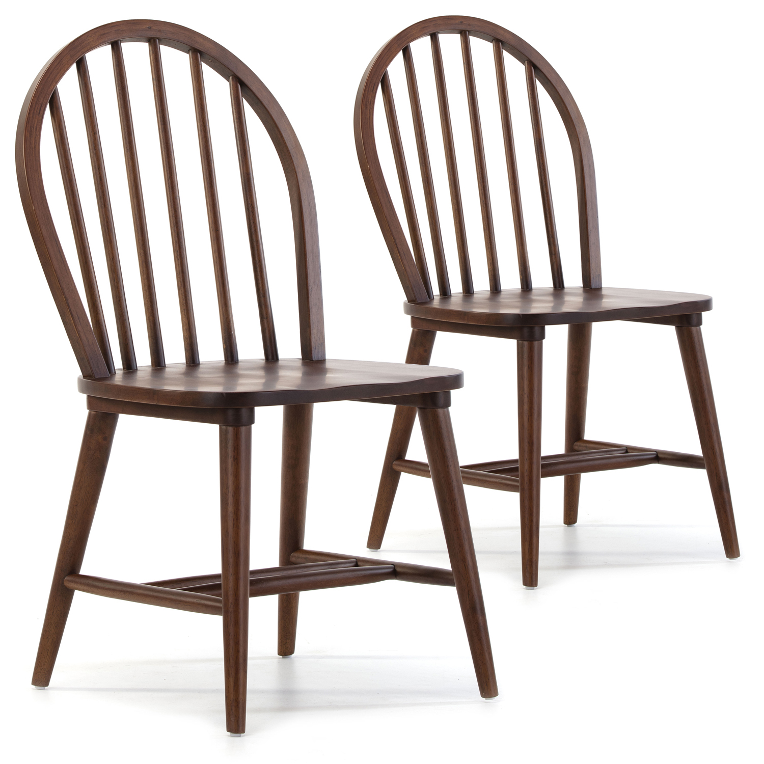VS Venta-Stock Pack 2 Sillas Clarck Nogal de Madera de Caucho Macizo para Comedor y Cocina
