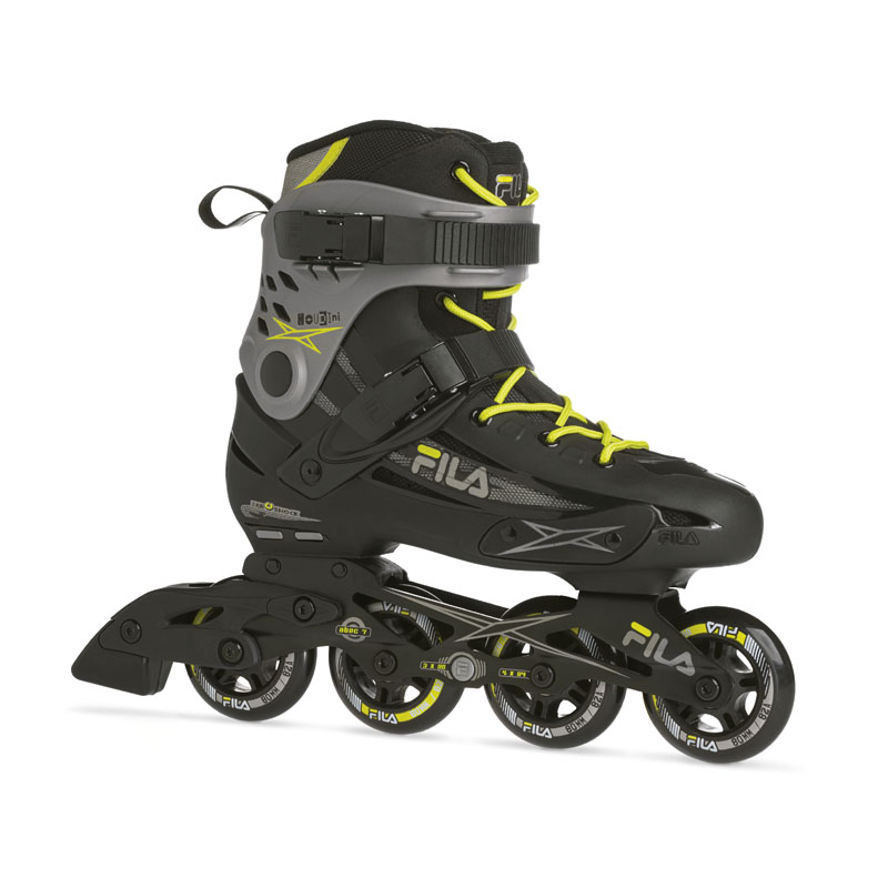 FILA Skates Patines Houdini Negro-Gris-Lima Ruedas 4x80mm/3x90mm