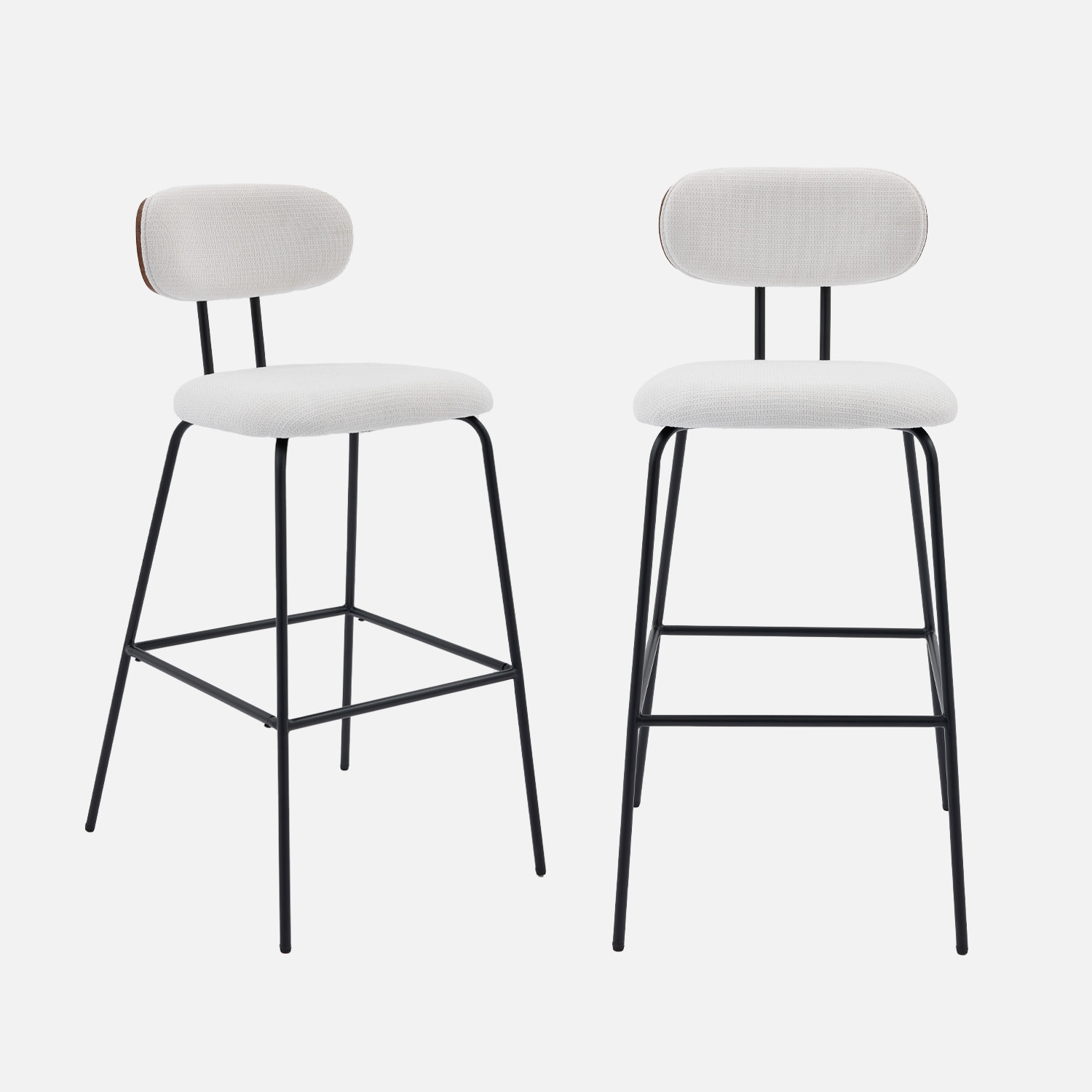 sweeek - Taburete de bar con tela repelente al agua y patas de metal negro, set de 2 , Erin , 44x51x103