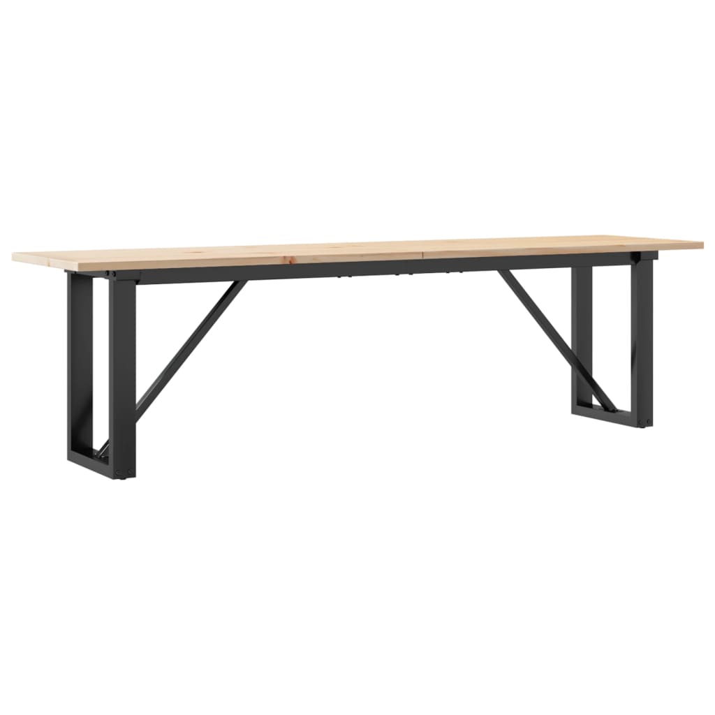 Vidaxl Mesa de Centro Marco O Madera Maciza Pino y Hierro 160x40x45 Cm