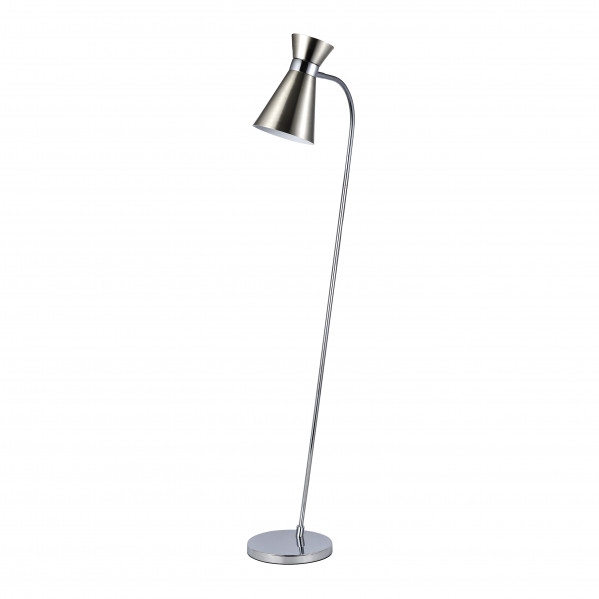 Pie salon petra 1xe27 niquel/cromo 139x39x25 cm orientable