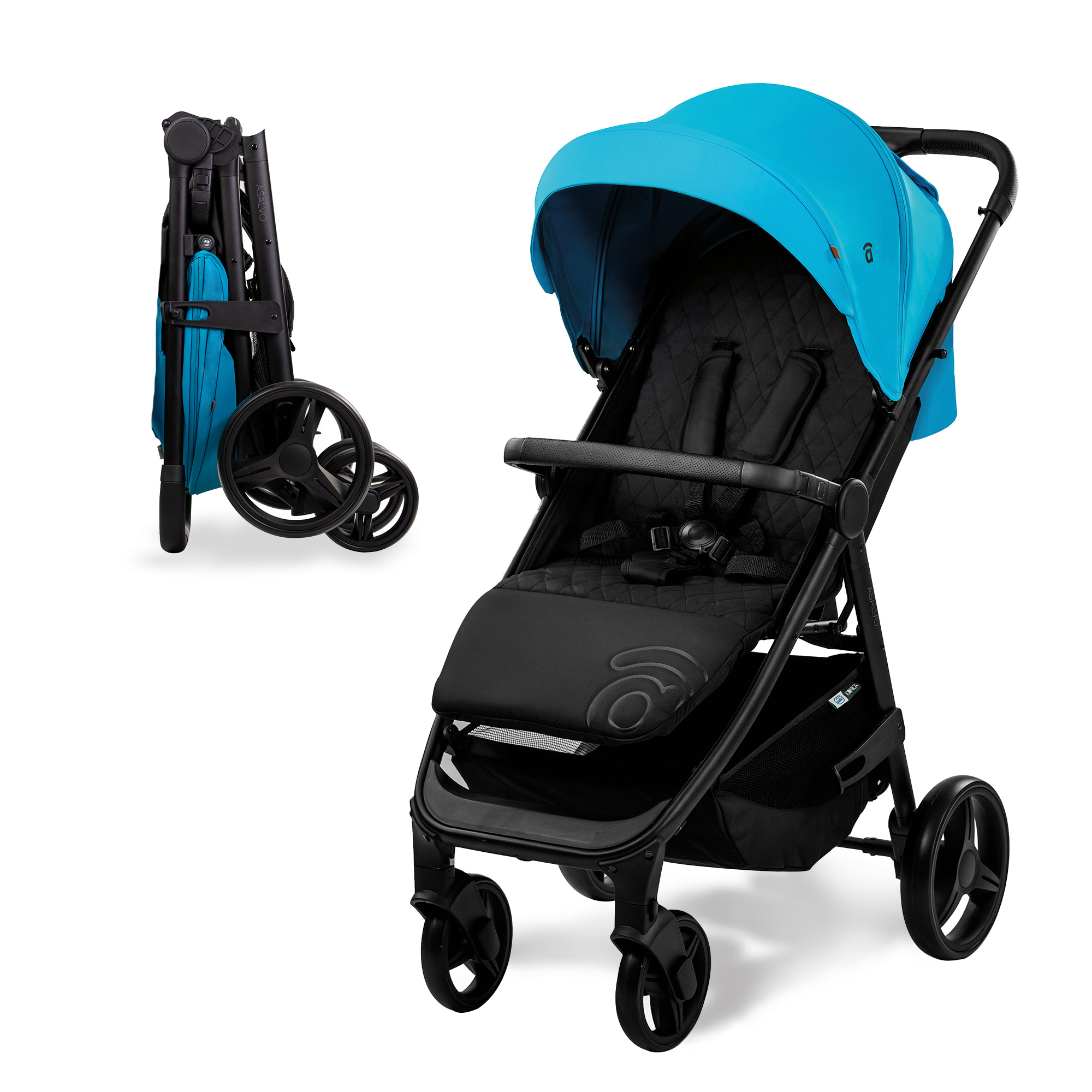 Asalvo Silla de paseo Iconic  - Cochecito de bebe desde el nacimiento hasta los 22 kg, Reclinable, Capota extensible, Lavable