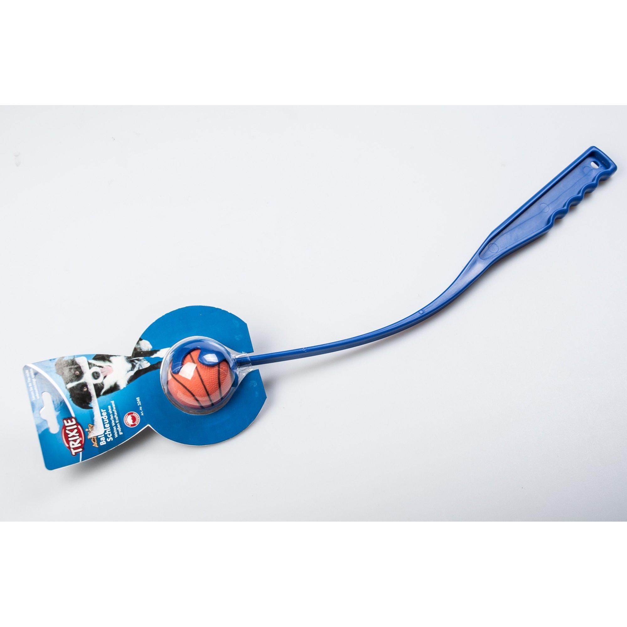 TRIXIE Ball catapult with ball, plastic/foam rubber, ø 5.5/50 cm, petrol/orange