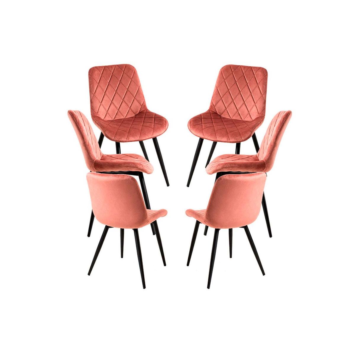 Regalos Miguel - Packs Sillas Comedor - Pack 6 Sillas Min Terciopelo - Rosa