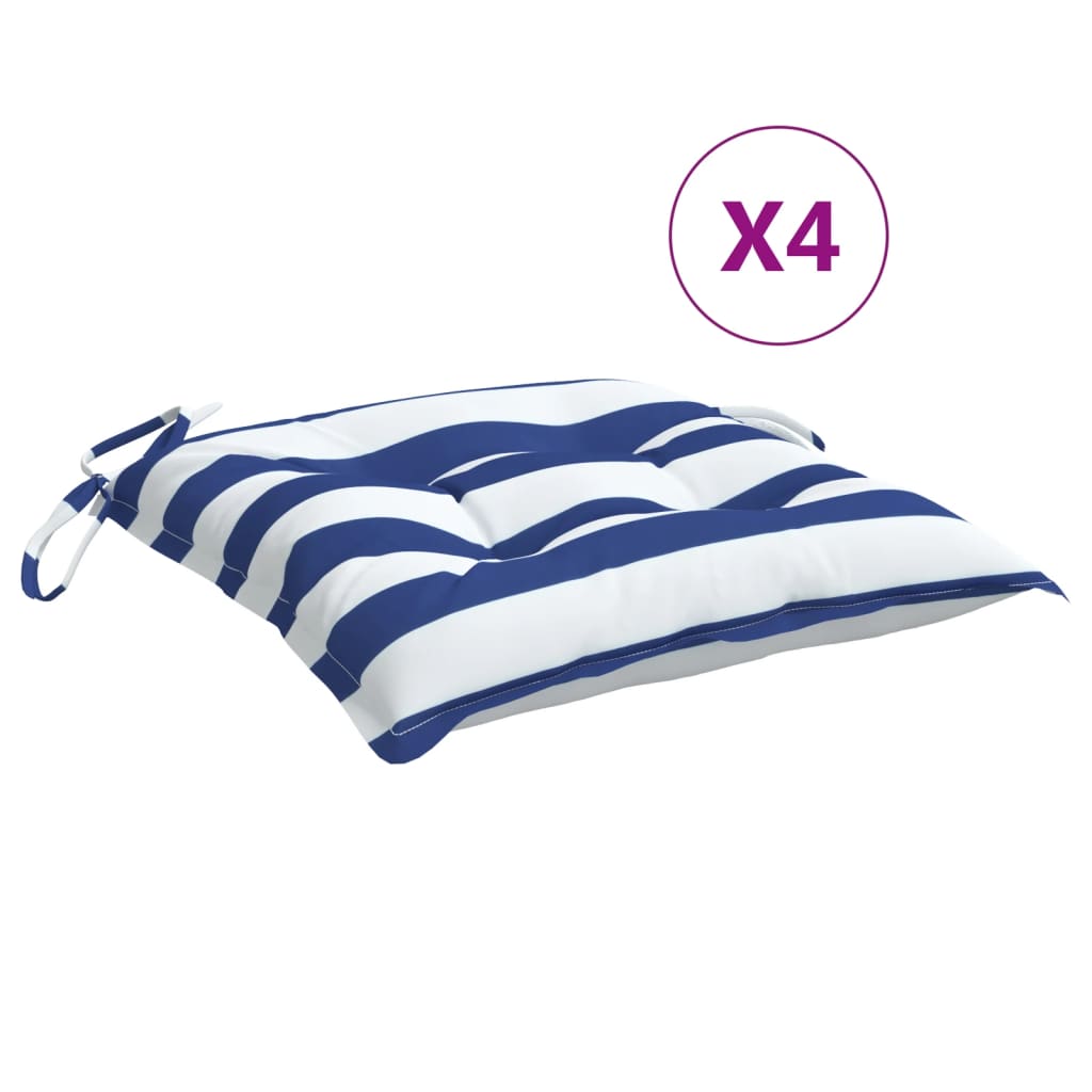Vidaxl Cojines de Silla para Exterior 4 Uds Tela Oxford 50x50x7 Cm - Azul Claro, Azul y Blanco, Verde y Rosa