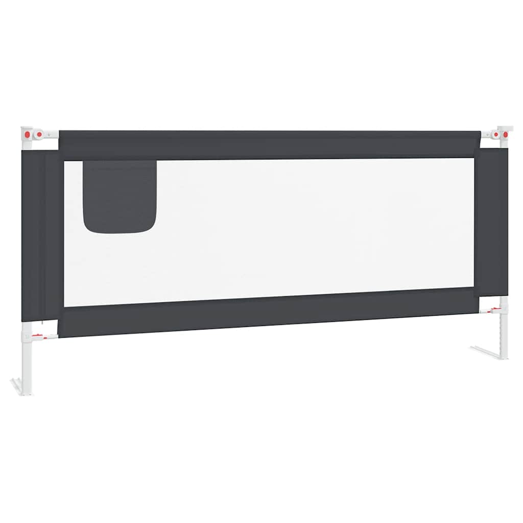 vidaXL Barandilla de seguridad cama de niño gris oscuro tela 200x25 cm