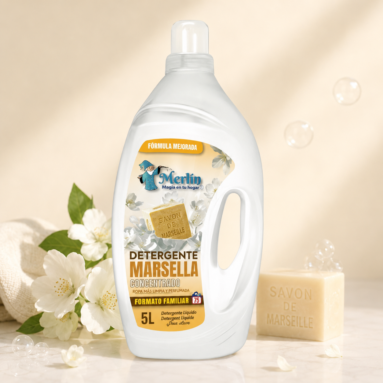 Merlin   Detergente Azul -para ropa de color-marsella 5L