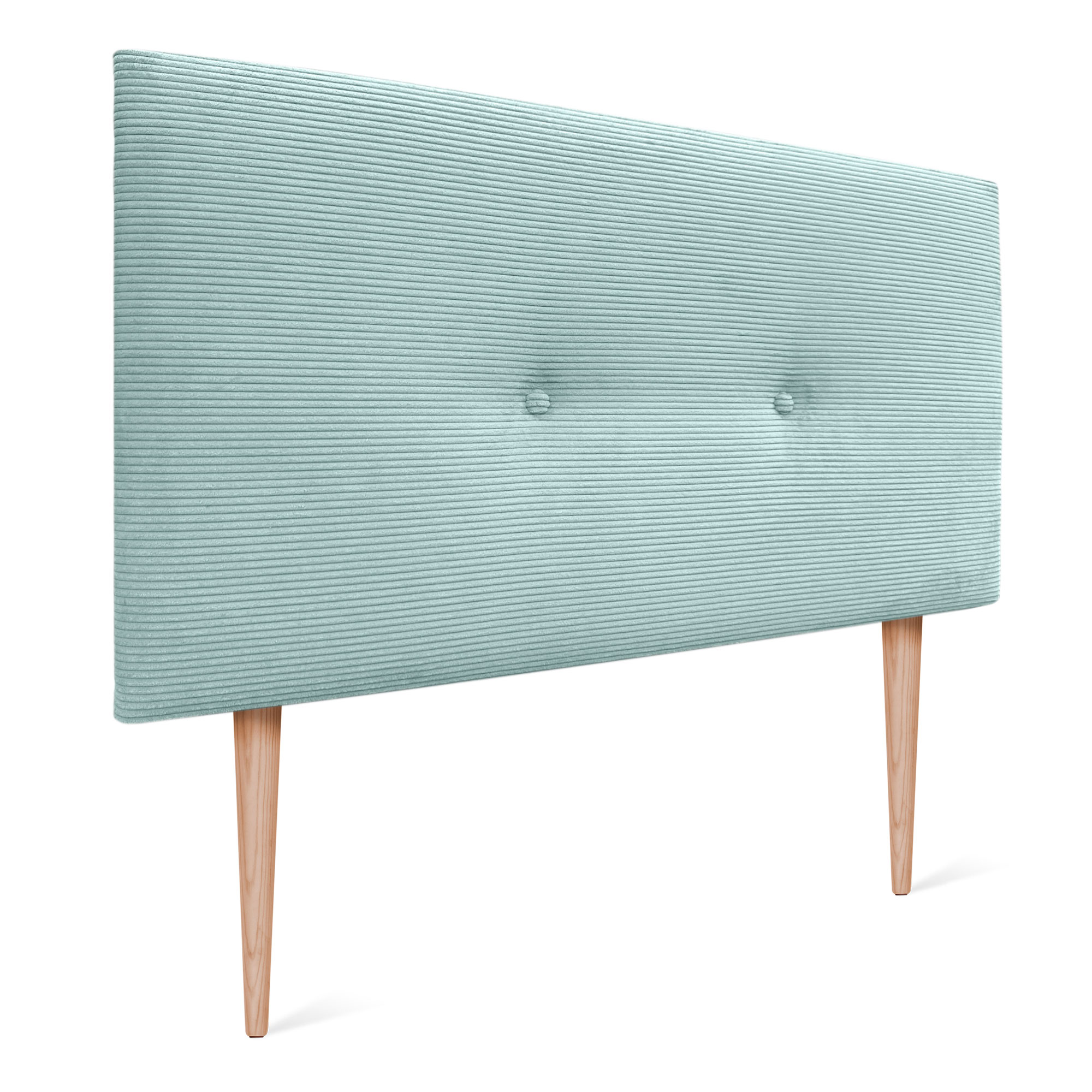 DHOME Cabecero de Pana Liso con Botones y Patas Alta Gama Moderno 8cm Grosor
