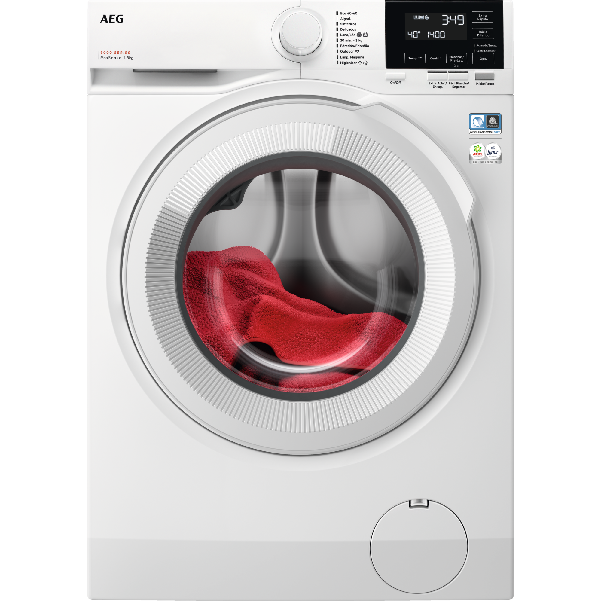 AEG - Lavadora de libre instalación Serie 6000 ProSense de 8.0 kg - LFR6186N2B