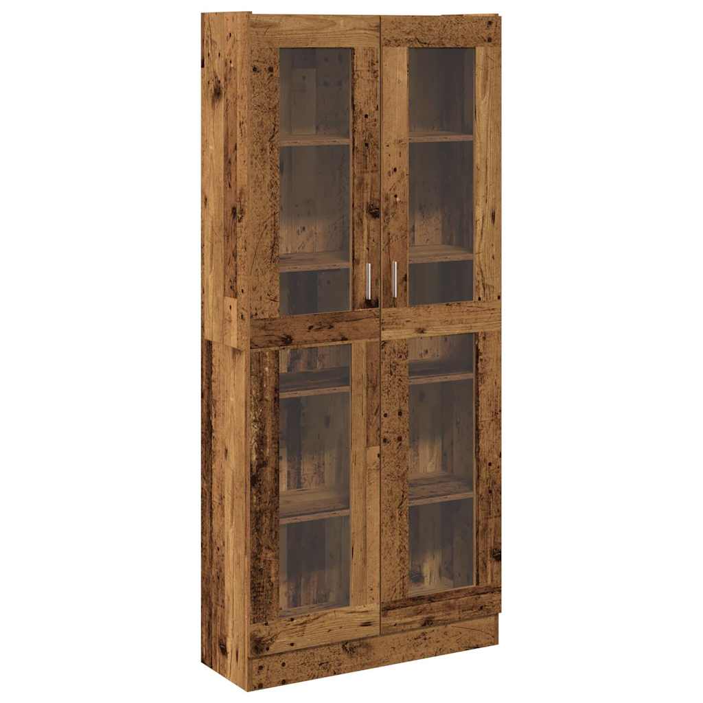 vidaXL Vitrina de madera de ingeniería 82,5x30,5x185cm Multicolor