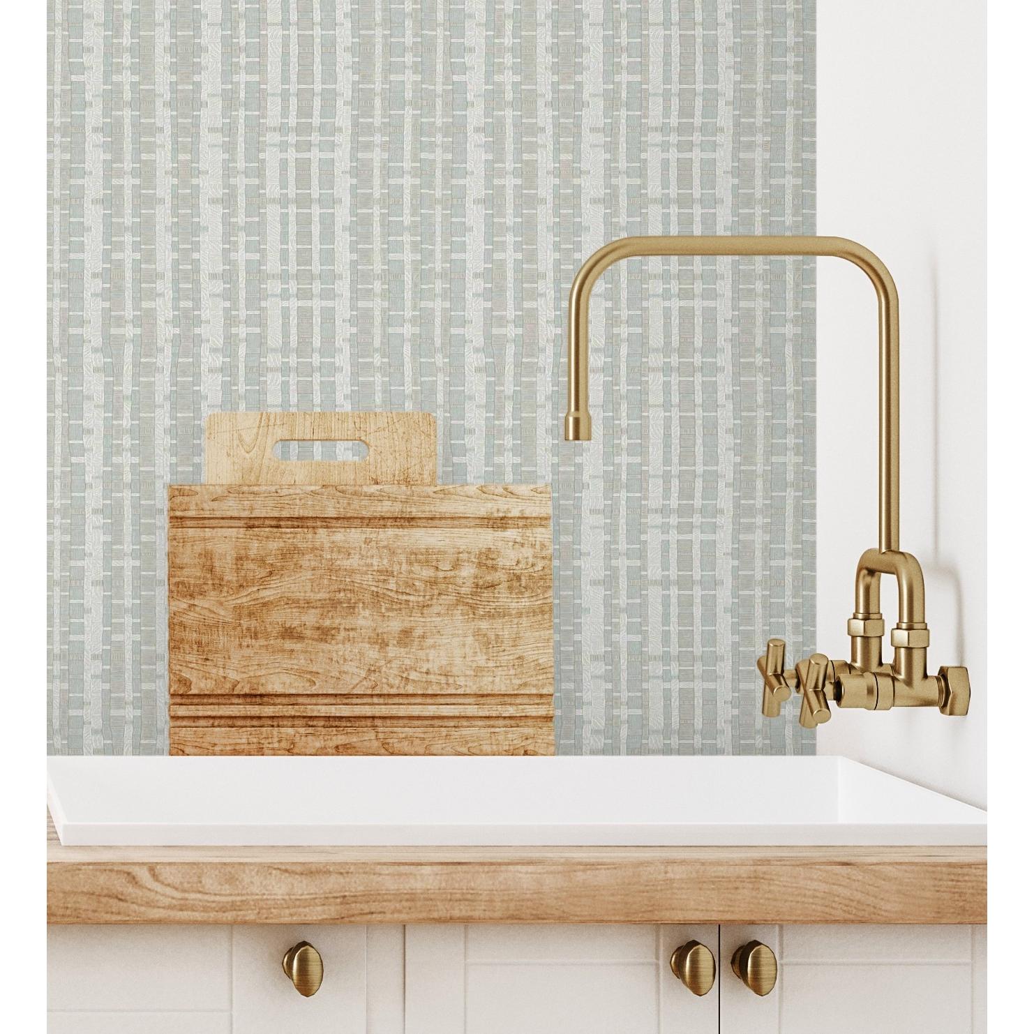 Papel pintado vinílico lavable efecto tejido de cañas - Kisala 680983 de GAULAN - Rollo de 10 m x 1,06 m
