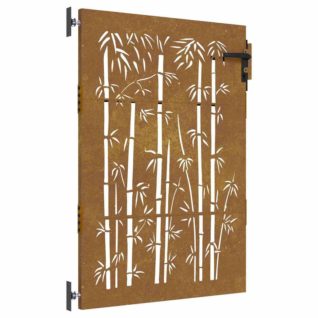 vidaXL Puerta de jardín acero corten diseño bambú en dimensiones 85x175 cm/85x150 cm