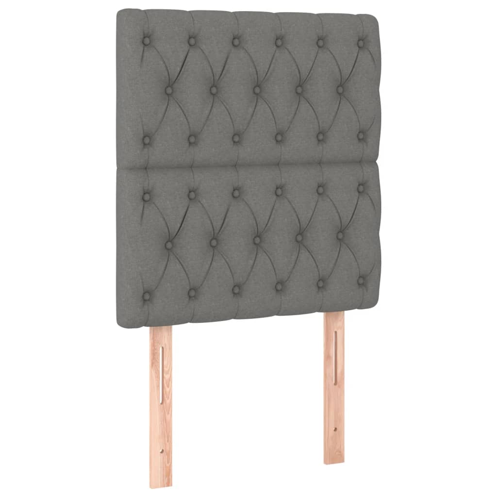 vidaXL Cabecero con luces LED tela gris oscuro 80x7x118/128 cm