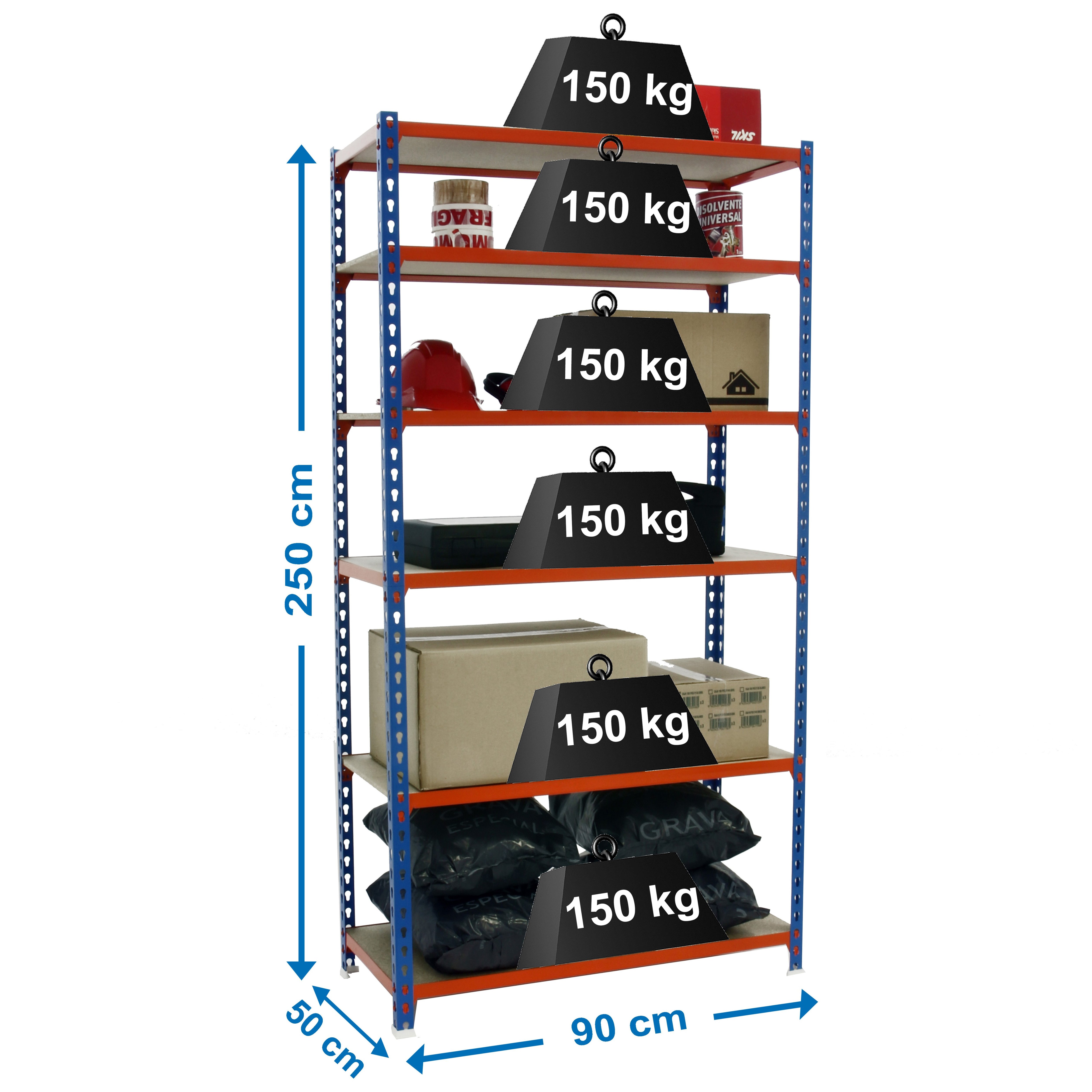 Estantería SIMONRACK SIMONRACK SimonrackMaderclick 6/500 azul/naranja/madera