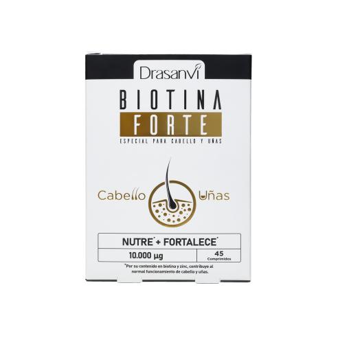 DRASANVI Drasanvi Biotina Forte 10.000 µg 45 Comprimidos    Complementos Alimenticios para Cabello, Piel y Uñas.