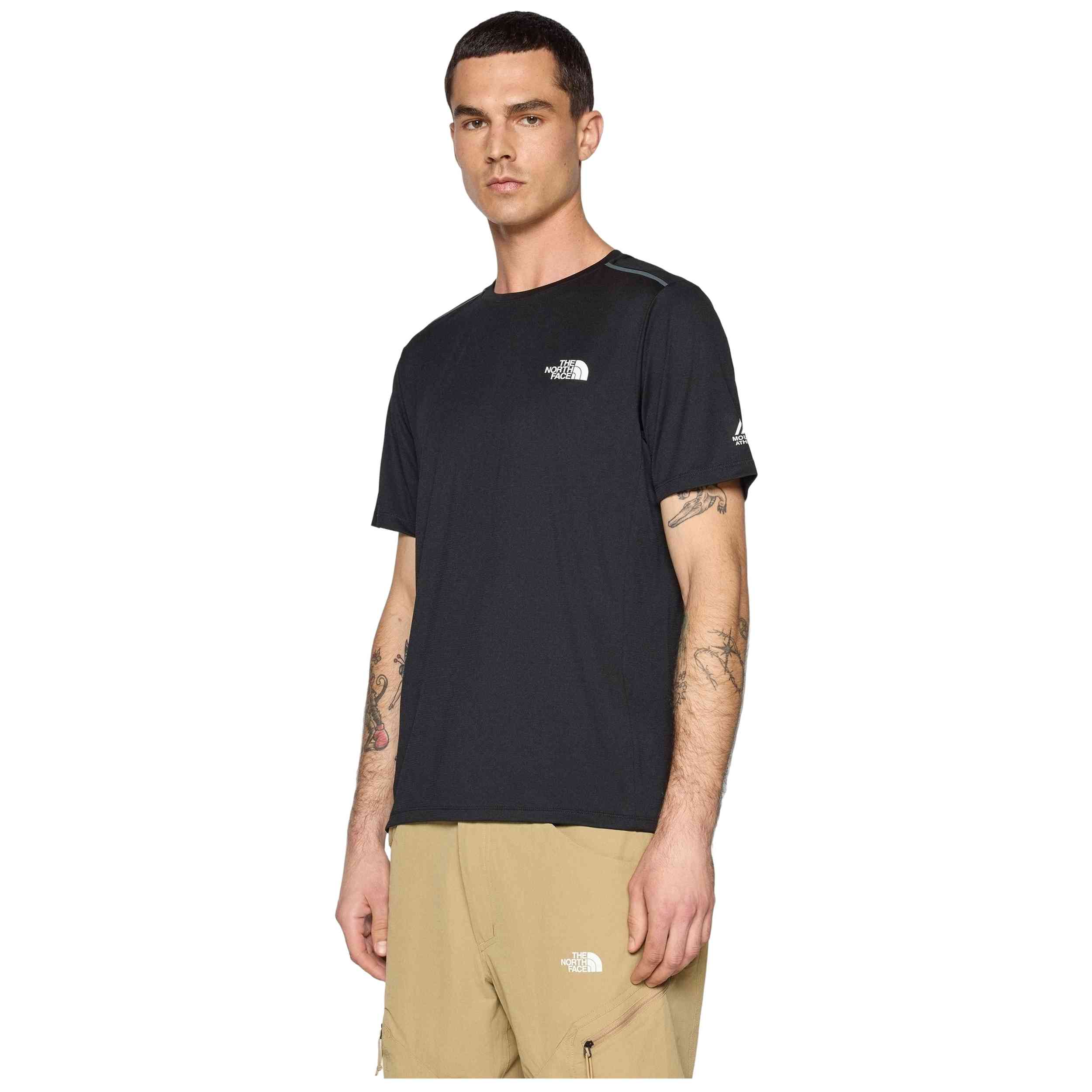 Camiseta The North Face modelo M Mountain Athletics Tape Short Sleeves Tnf Black en color Negro
