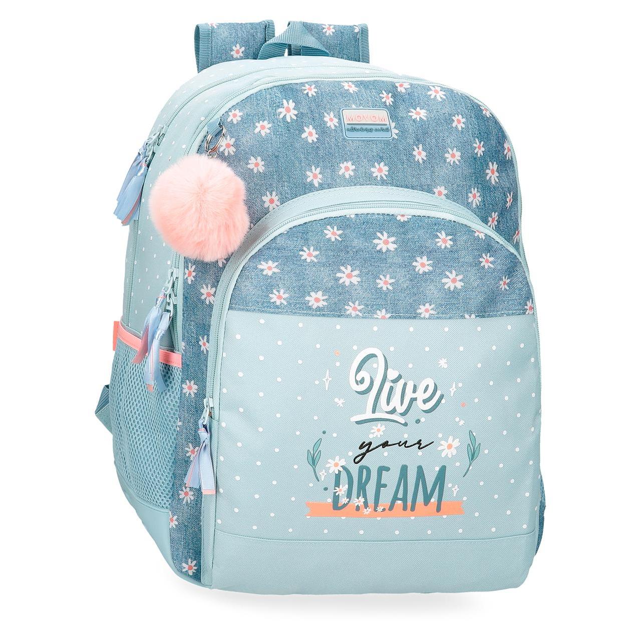 Mochila escolar Movom Live your dreams azul
