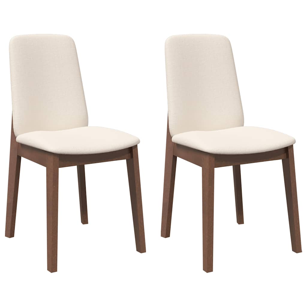 vidaXL Sillas de comedor con cojines 2 uds madera maciza marrón caucho en color Marrón y negro/Blanco y gris/Marrón y claro y más | cómodas modernas ergonómicas para comedor cocina salón hogar
