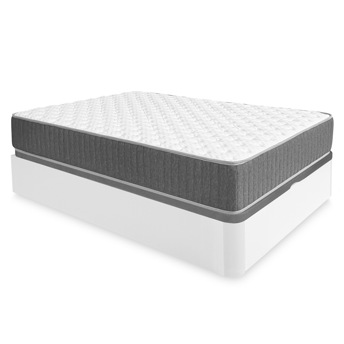 Pack ahorro matrimonio Canapé abatible Round con Colchón viscoelástico y muelles Aurea 150 x 190 cm| Montaje Incluido (Solo canapé)