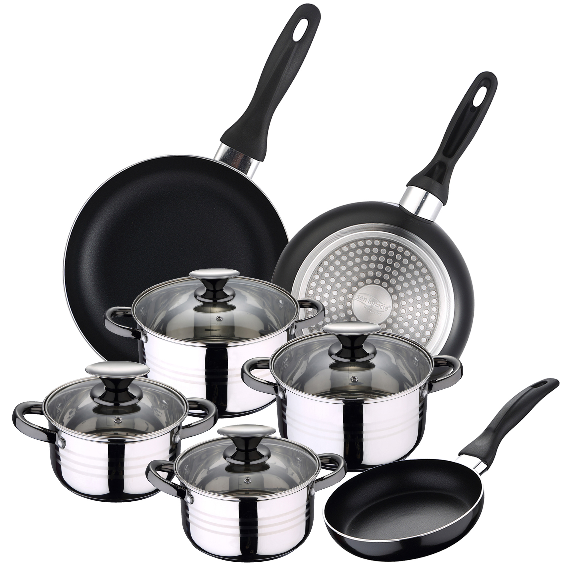 Set Batería 8 Piezas Sip + Set 3 Sartenes Sip Cune 16/20/24 - SAN IGNACIO
