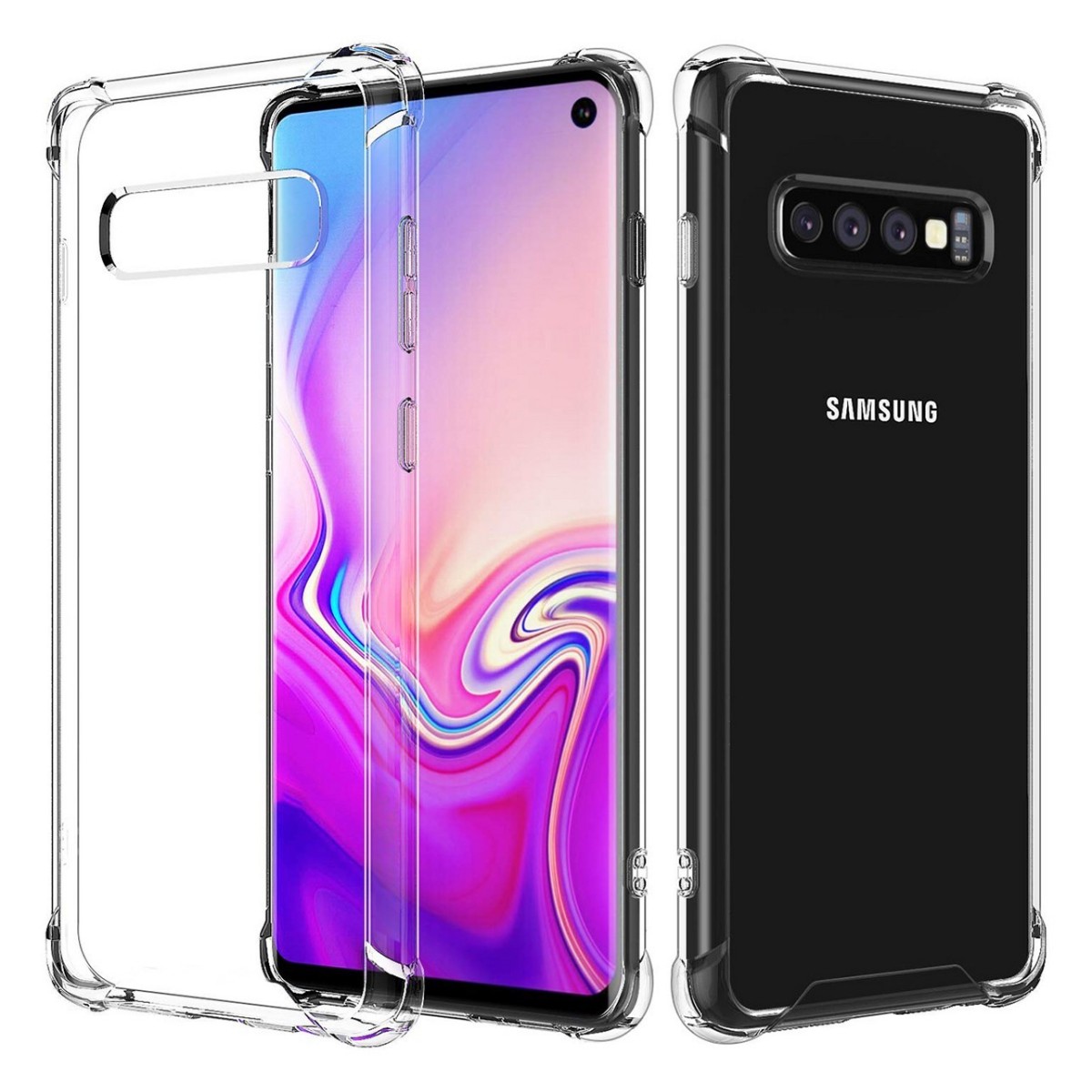 Tumundosmartphone Funda Gel Tpu Anti-Shock Transparente para Samsung Galaxy S10