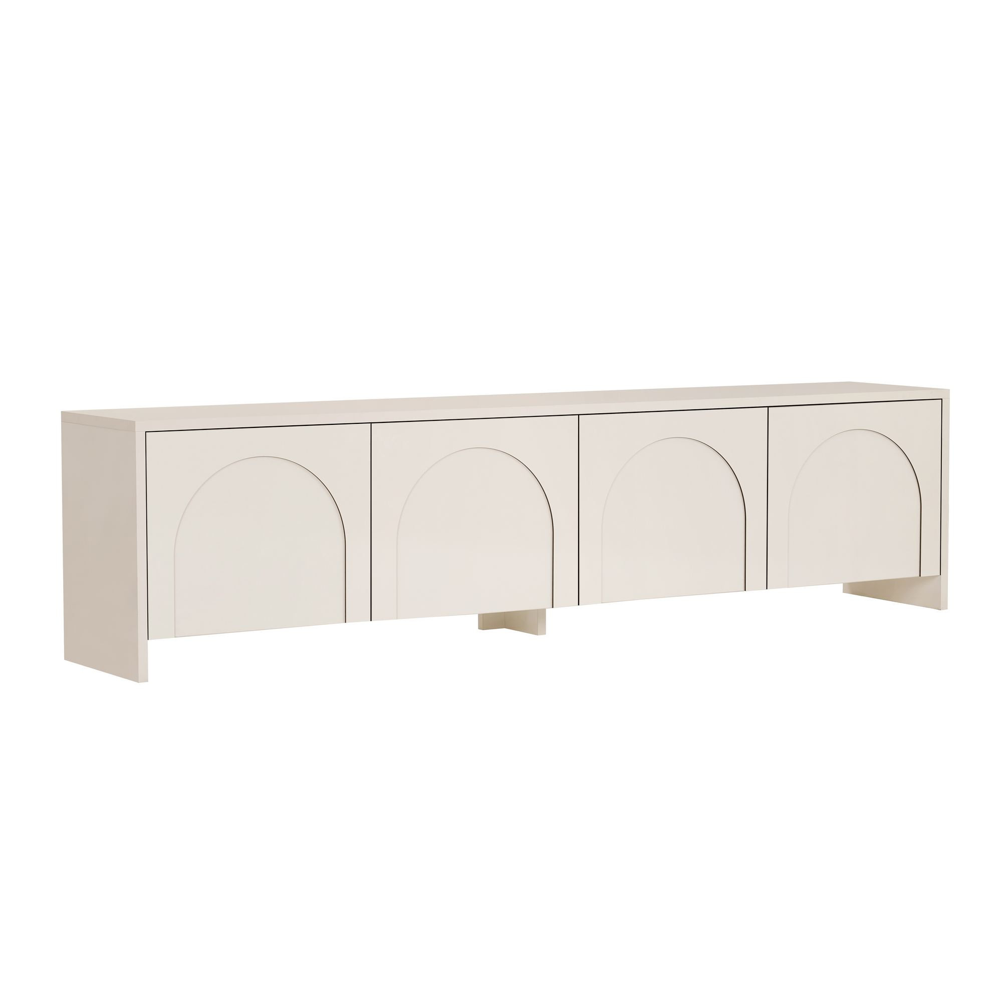 Habitat y Jardin - Soporte de TV de madera "Aurelia" - 180 x 32 x 45 cm - Crema
