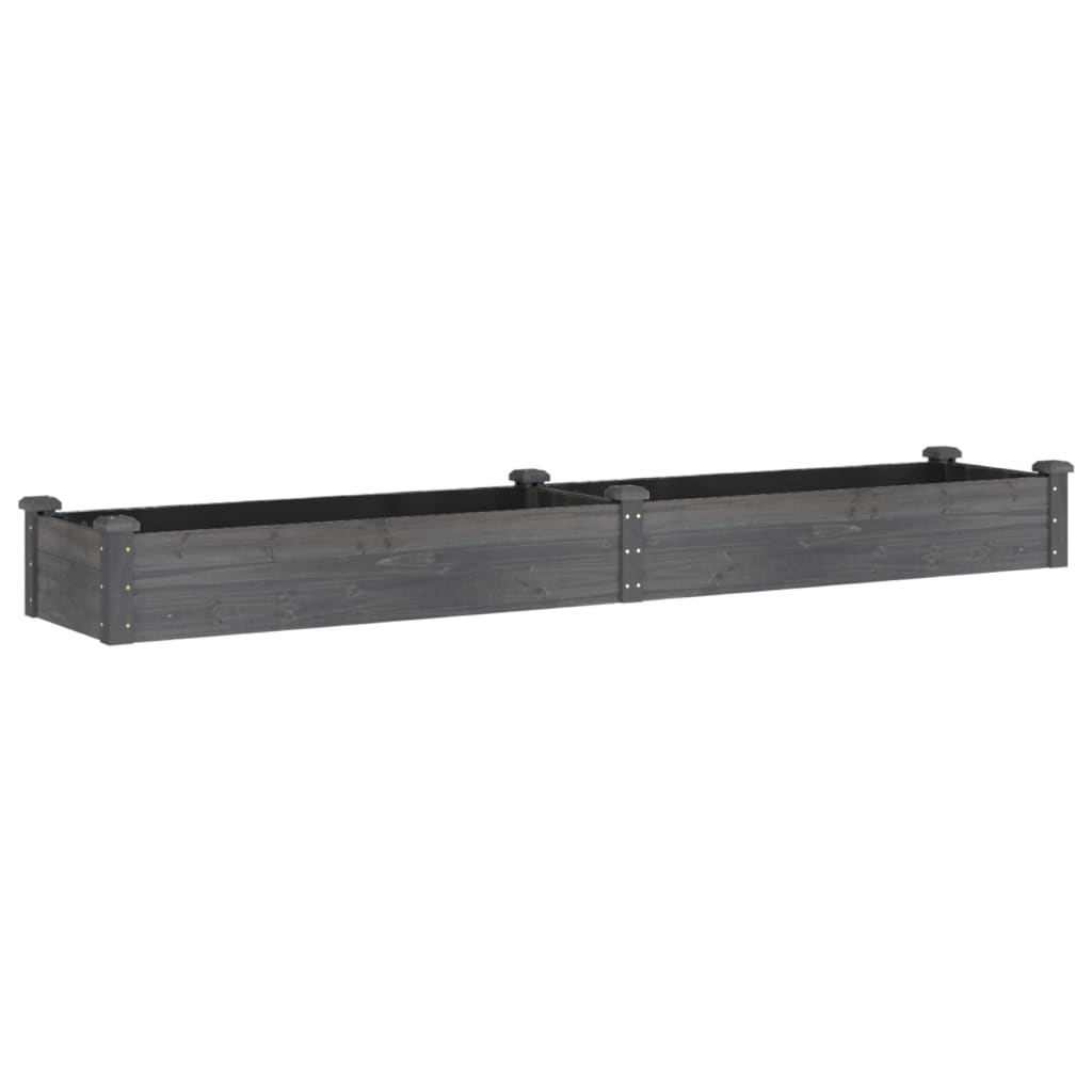 vidaXL Jardinera arriate con forro madera abeto 240x45x25 cm Color Natural,  Marrón,  Gris y mas