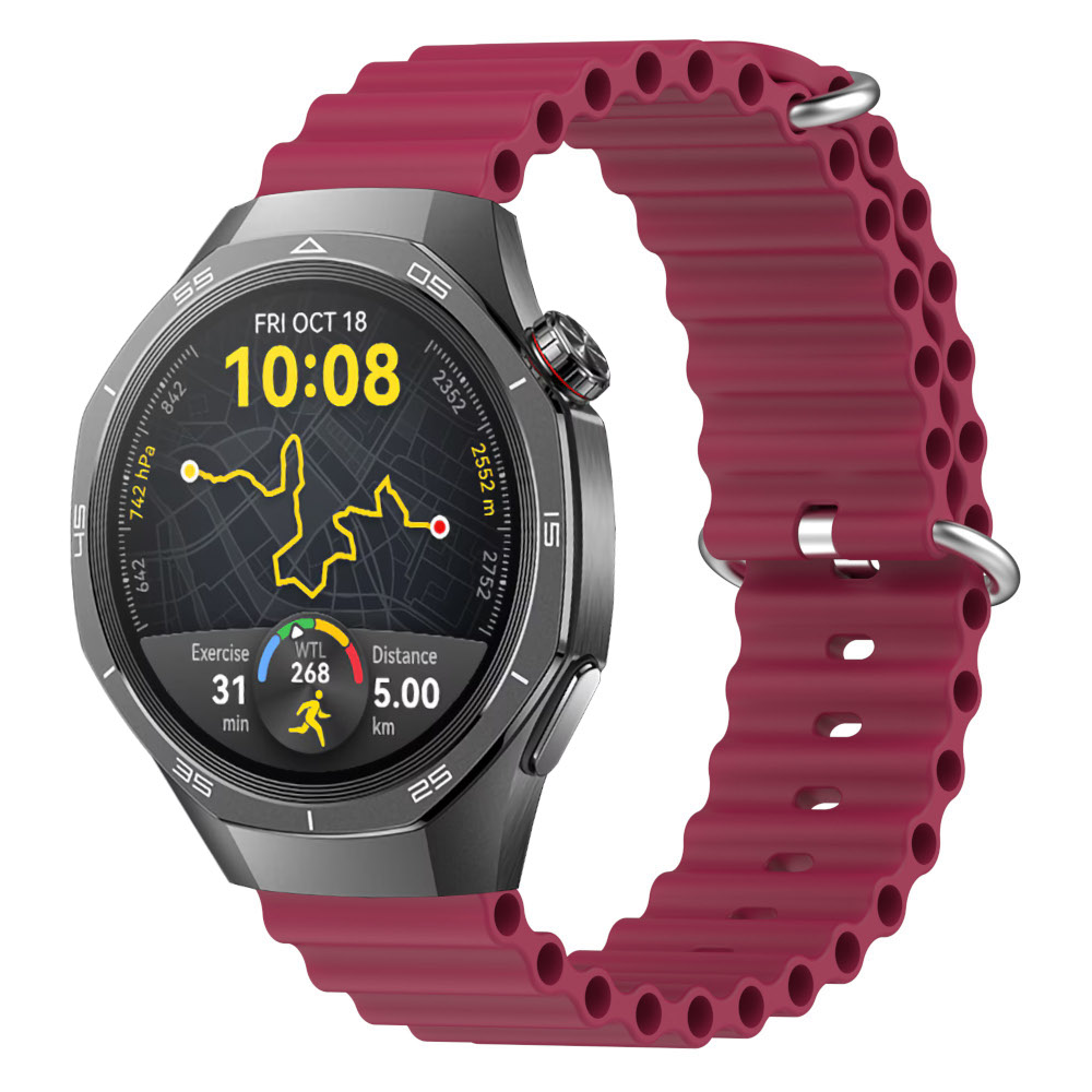 Correa de silicona Ocean para Huawei Watch GT 5 - 46mm / GT 5 - 46mm / GT 4 - 46mm / Amazfit GTR 4 / Bip 5 / Garmin Vivoactive 4, Ancho 22mm