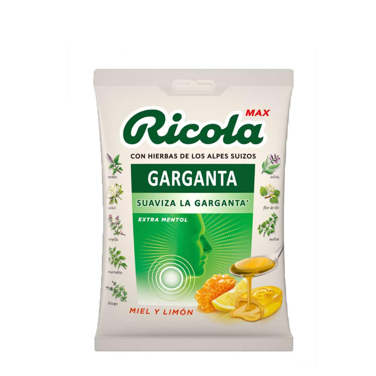 Ricola bolsa max garganta miel y limón 70gr