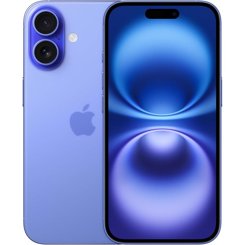 Apple iPhone 16 128GB, teléfono móvil 5G con Apple Intelligence, control de cámara, chip A18, Azul Ultramarino