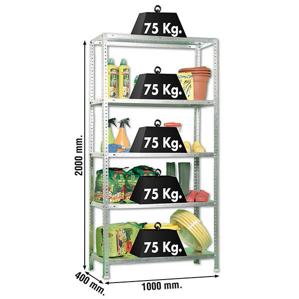 Estantería SIMONRACK Advantage Kit plus 5/400 galvanizado